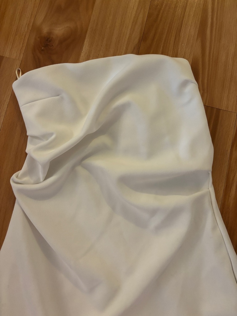 Zara Cream Fold-Over Strapless Mini Dress